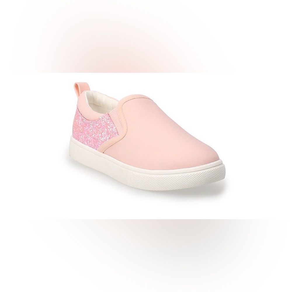 Sonoma Pink Slip-On Sneakers with Glitter Accent girls size 6 / women’s size 8